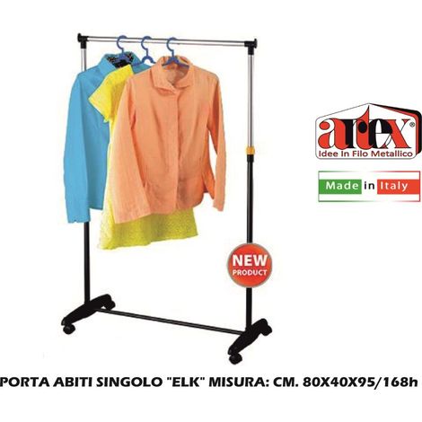 Stand Appendiabiti Salvaspazio Singolo Regolabile Elk Nero Artex