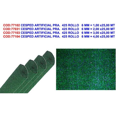 Césped artificial F.S. PRA. 425 Rollo 6 mm 1,00 x 25,00 m (1/2)