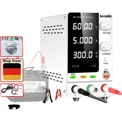 Fuente de alimentación de laboratorio, salida ajustable, pantalla digital, SPPS-C605C 60V5A (1/2)
