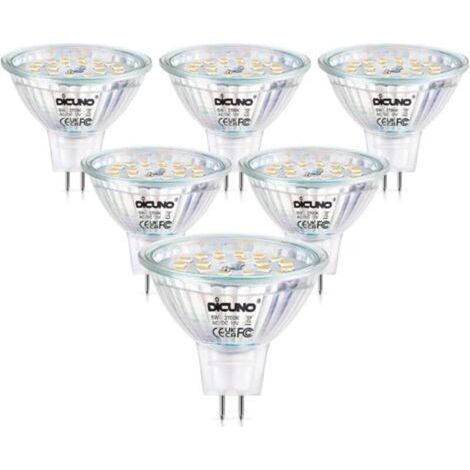 Ampoule LED GU5.3 MR16, Blanc chaud 2700K, 12V, 5W équivalent 50W lampes halogènes, 440LM, Spot GU5.3 LED dimmable pour plafonnier, 6 Pièces [Classe énergétique F] (1/5)