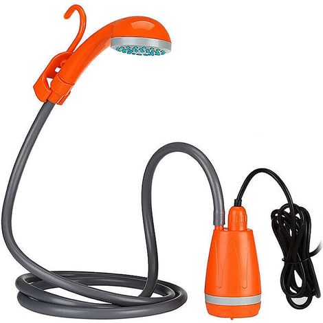Douche de camping portable, pompe de douche à débit réglable avec crochet, douche d'extérieur avec filtre