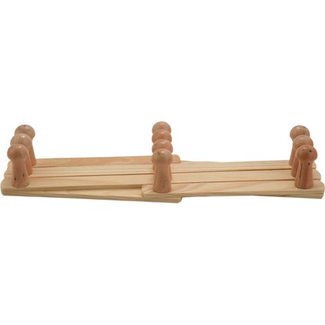 Support mural accordéon 2 pièces bois naturel extensible pour 10 crochets (1/5)