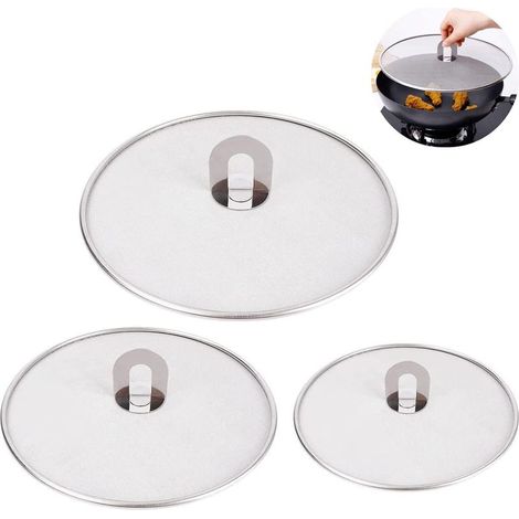 Couvercle Anti-éclaboussures - Écran De Filtre En Acier Inoxydable 304 - Pour Poêle Wok Friteuse - Diamètres 25 mm 29 mm 33 mm - Lot De 3 (1/5)