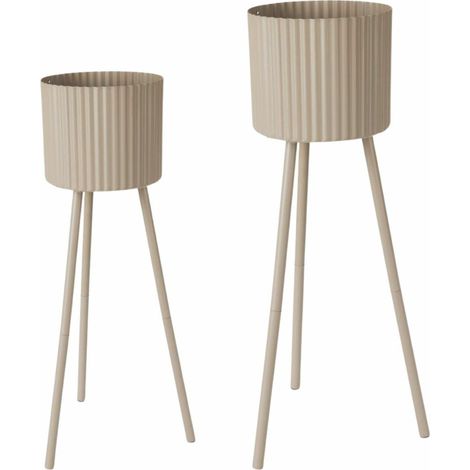 Set di 2 vasi Nordic Bloom color tortora con supporto (1/3)
