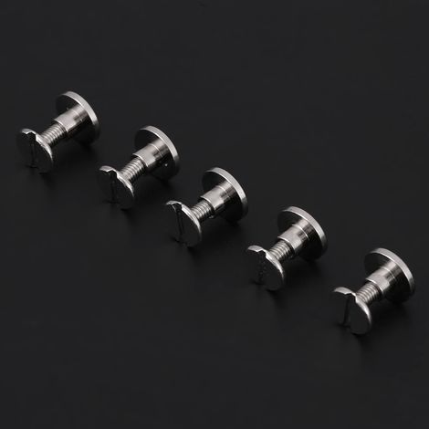 Lot de 20 rivets à tête plate en laiton, vis et clous filetés pour réparation de cuir, fournitures artisanales (6,5 mm) (1/5)