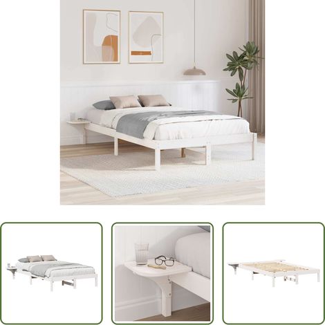 vidaXL Estructura de cama 135 x 190 cm Madera de pino macizo (1/5)