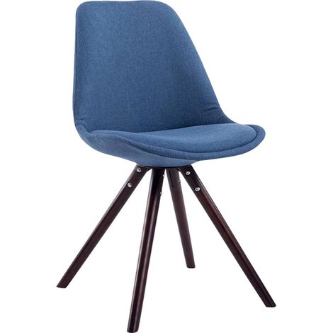 Sedia Toulouse in stoffa gambe tonde blu cappuccino (1/2)