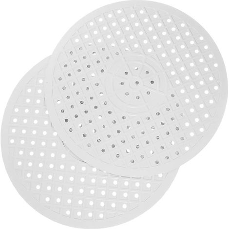 2 Pack Round Sink Protector Mats Rubber Kitchen Sink Mats for Kitchen Bottom, Farmhouse Porcelain Sink, Center Drain, White Round Placemats, 31cm (1/5)
