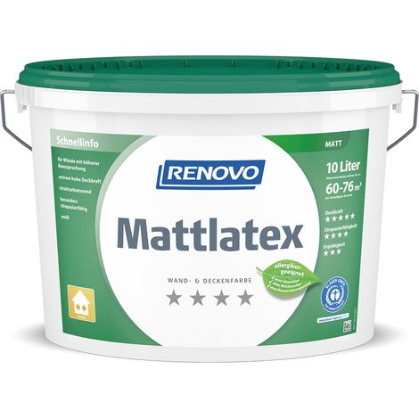 RENOVO Mattlatex DIN EN 13 300 10,0L weiss