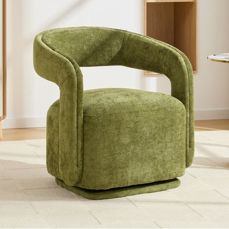 Drehsessel 70x65.5x74 cm grün Chenille mit 360°-Drehfunktion (1/4)