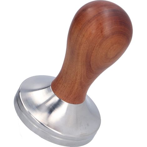 58mm Tamper à café plat, presse manuelle en acier inoxydable avec manche bois (1/5)