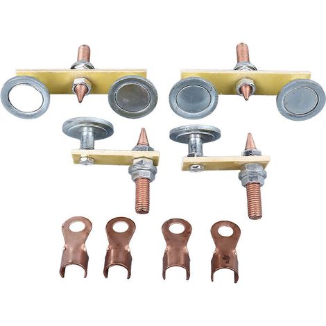 4 supports de soudage magnétiques à grande ventouse avec pince de mise à la terre en cuivre pour réparation mécanique