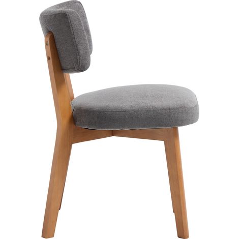 ELVMI Juego de 1 Silla de Comedor en Tela con Respaldo Acolchado, para Comedor y Oficina, Madera, Gris (1/5)