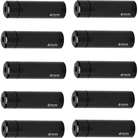 10 embouts de câble de dérailleur vélo en alliage d'aluminium 4mm noirs pour VTT et vélo de route (1/5)