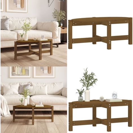 Table basse Marron miel 87x48x35 cm Bois massif de pin - Table Basse - Meuble Salon - Table D'appoint - Table En Bois - Bois Massif - Home & Living (1/5)