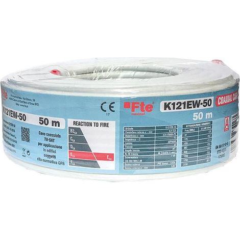 K121EW-50 CAVO COAX 5MM PVC EC CONF. DA 50MT FTE
