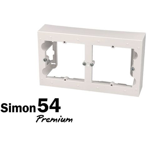 Boîtier de montage en surface, 2 postes, blanc Simon54