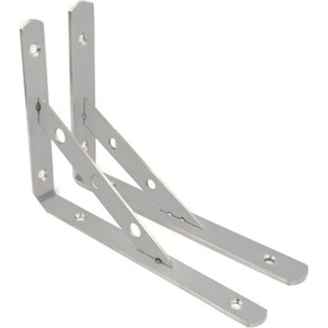 Support d'angle d'angle en Métal, 2 Pièces Support D'étagère 90 ° pour étagère d'angle,Support D'étagère étagère Murale,équerre De Support D'étagère Acier Inoxydable,300mm (1/4)