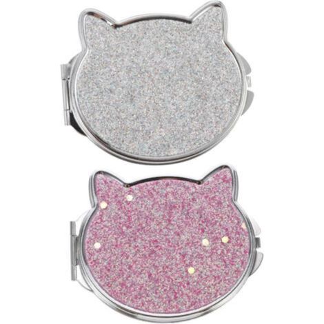 2 Pieces Folding Vanity Mirror Folding Makeup Mirror Pocket Mirror for Women Portable Makeup Pocket Mirror Double-Sided Mini Mirror Mirror (1/5)