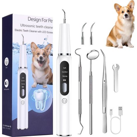 Nettoyeur dentaire ultrasonique pour chien et chat, 3 modes de nettoyage, kit de blanchiment des dents avec écran LED, soin buccal professionnel (1/5)