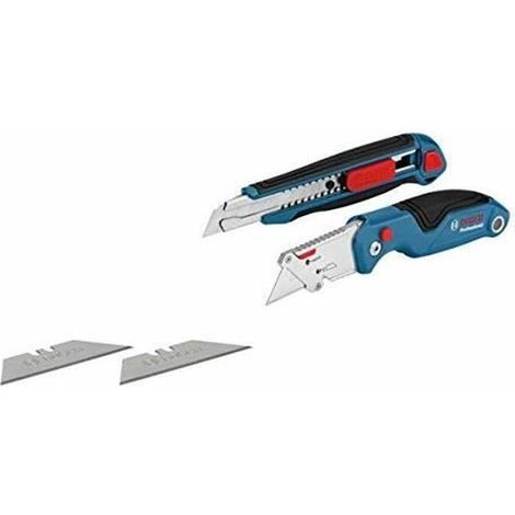 Bosch Professional - Set de corte 2 unidades navaja plegable + cúter (4 cuchillas) (1/4)