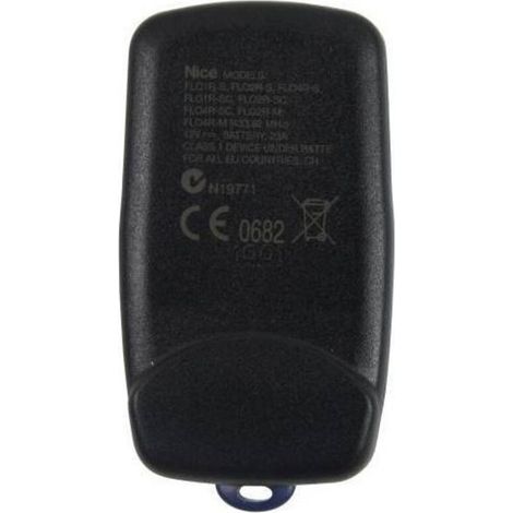 Télécommande pour portail NICE FLO4R-S 433,92 MHz noire avec 4 boutons bleus (1/3)