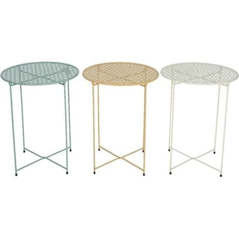 Mesa de jardín redonda de metal color índigo de 46 x 62 cm.