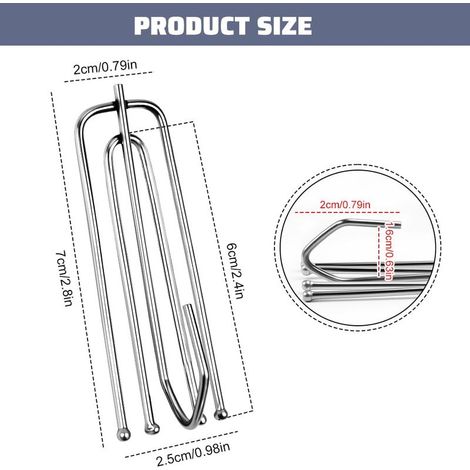 Set mit 60 Vorhanghaken für Ringe, Edelstahl-Vorhanghaken, Vorhanghaken, Duschvorhanghaken aus Metall, Klemmhaken, Vorhangclips (1/4)