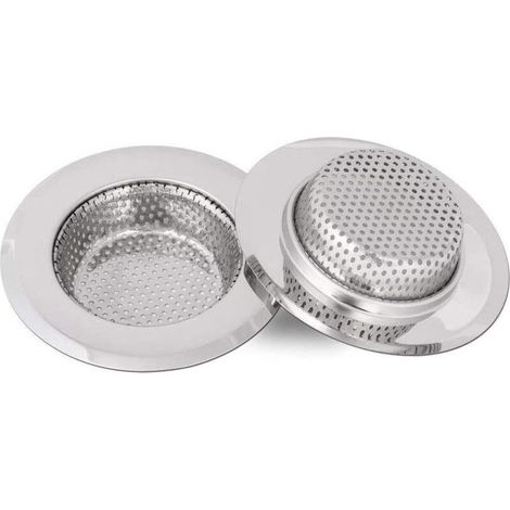 2 Pcs Filtre évier Cuisine, Filtre à évier en acier inoxydable, grille evier (Large) (1/5)
