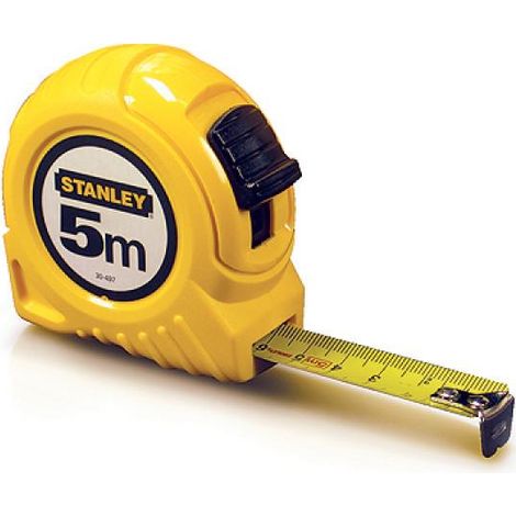 STANLEY , Flessometro Global, 5 m x 19 mm, Lega di acciaio, Giallo/Nero. 1-30-497 (1/6)