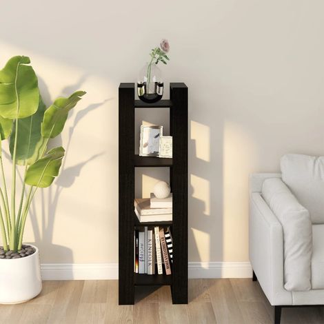 vidaXL Libreria/Divisorio Nero 41x35x125 cm in Legno Massello di (1/5)