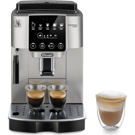 Delonghi – Machine à café à grain superautomatique – 15 bars – Capacité 1,8 L – Réglages du broyeur et de l'eau – Prépare espresso, cappuccino, americano