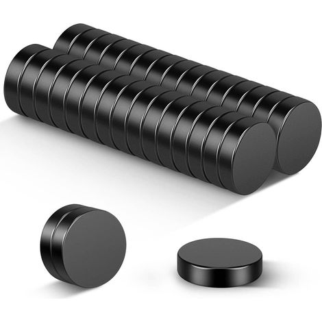 30 Pièce Noirs Aimants en Néodyme, 10x3mm Petits Aimant Frigo Aimant pour Tableau Blanc, Réfrigérateur, Artisanat, Tableau Magnétique et Projet de Bricolage (1/5)