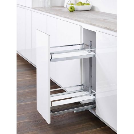 Panier de tiroir coulissant bas 300 mm – Charge 40 kg – Amortisseur avec rappel fin de course – Assemblage rapide ClickFixx – Kesseböhmer