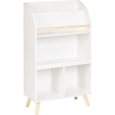 Estantería de 3 baldas para habitación infantil de madera de pino MDF patas de madera blanco Liloet