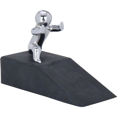 WENKO, 2xTürkeil Hercules - Gummi / Stahl, 10 x 6.5 x 4 cm, schwarz / chrom (1/3)