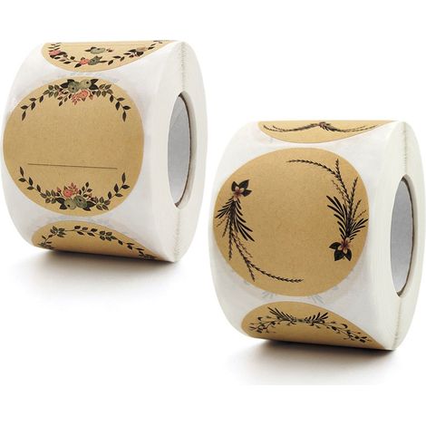 2 Rollen Etiketten für Tiefkühlkost, 5 cm, rund, ablösbar, Aufkleber für Tiefkühlkost, Etiketten mit Mindesthaltbarkeitsdatum, Verpackungs- und Etikettenaufkleber (1/5)