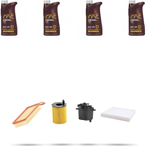 Kit tagliando 4 FILTRI e 4L OLIO compatibile con Mazda 2 (DY) 1.4 CD 50kw dal 2003 al 2007 (1/5)