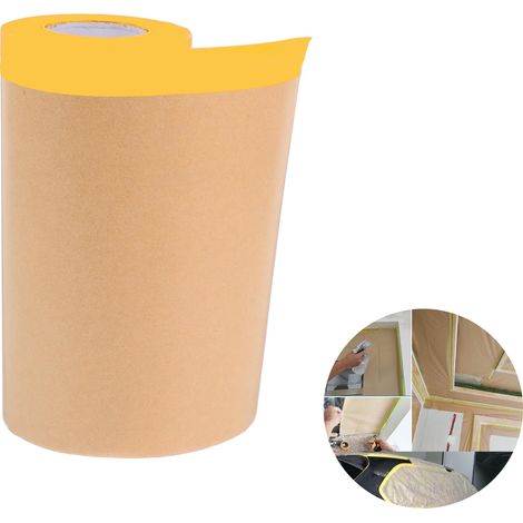 rouleaux papier masquage 0 3× prédécoupé avec ruban adhésif idéale pour peinture meubles plinthes cadres protection auto et intérieur 15 m (1/5)