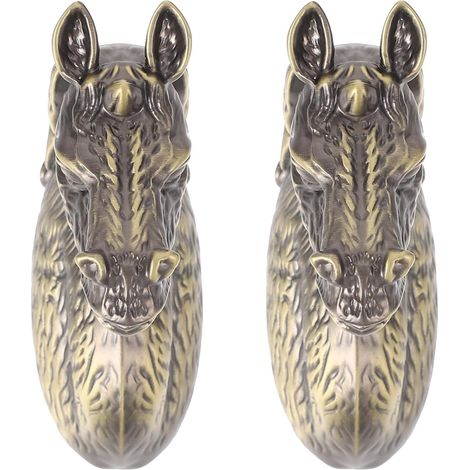 Lot de 2 Poignées de Meuble Vintage de Tête de Cheval, Boutons de Tiroir Garde-robe en Métal Solide Vis, Style Rétro pour Porte, Armoire, Tiroir et Meuble Décoratif (1/5)