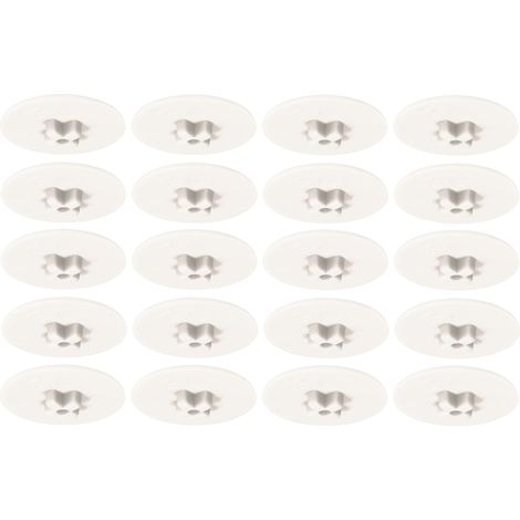 20x cache vis empreinte cruciforme ou plate blanc tête plate 17mm plastique capuchon protection ferrure assemblage meuble (1/3)