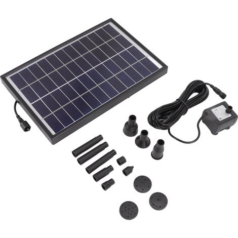Pompe à eau solaire 12V 6W avec filtre anti-colmatage ABS, nettoyage facile, pour décorations flottantes