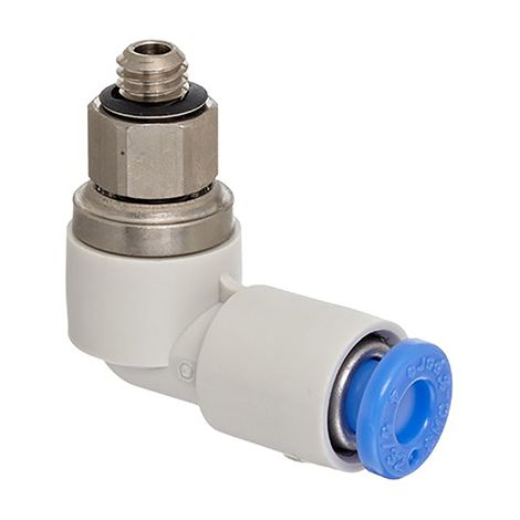 Adaptateur fileté coudé SMC KSL vers Enfichable 6 mm M6 mâle ( Prix pour Paquet de 2 )