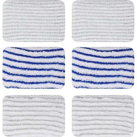 Apto para 6 almohadillas de limpieza a vapor, accesorios de limpieza a vapor, limpiador a vapor para Rowenta Clean & Steam ZR850002 ZR005801 ZR005804 (gris y azul)