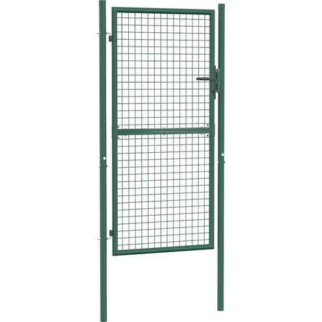 Portail de jardin,Portail de clôture,Portillon de jardin acier 100x175 cm vert CFW43194