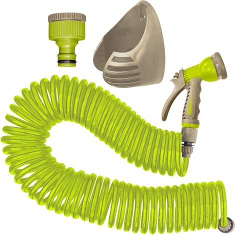 Kit Complet Tuyau d'Arrosage Serpentin Jardibric avec Pistolet Support et Raccord Rapide à Assemblé (1/3)
