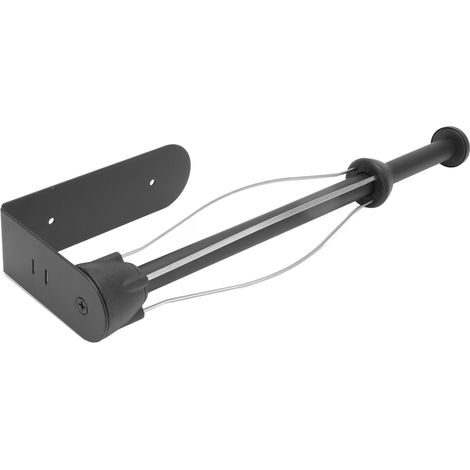 Porte-papier hygiénique en acier inoxydable noir, sans perçage, pour la cuisine et la salle de bain. Antidérapant et antirouille. (1/5)