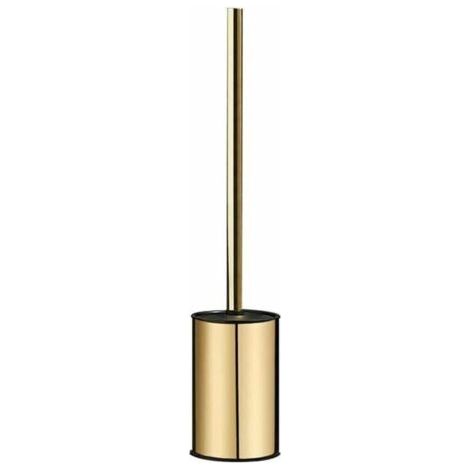 Brosse WC murale dorée en acier inoxydable 304 rond pour salle de bain (doré) (1/4)