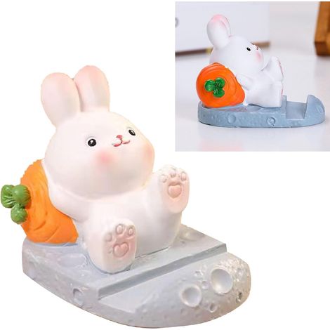 Cute Resin Mobile Phone Holder, Cartoon Rabbit, Desk for Student Room Decoration (1/5)