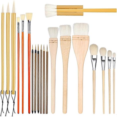 Set aus 20 Glasurpinseln für Keramik, verschiedene Formen, Werkzeuge für Keramik- und Wollkunst, für Keramik, Acryl- und Aquarellmalerei. (1/5)